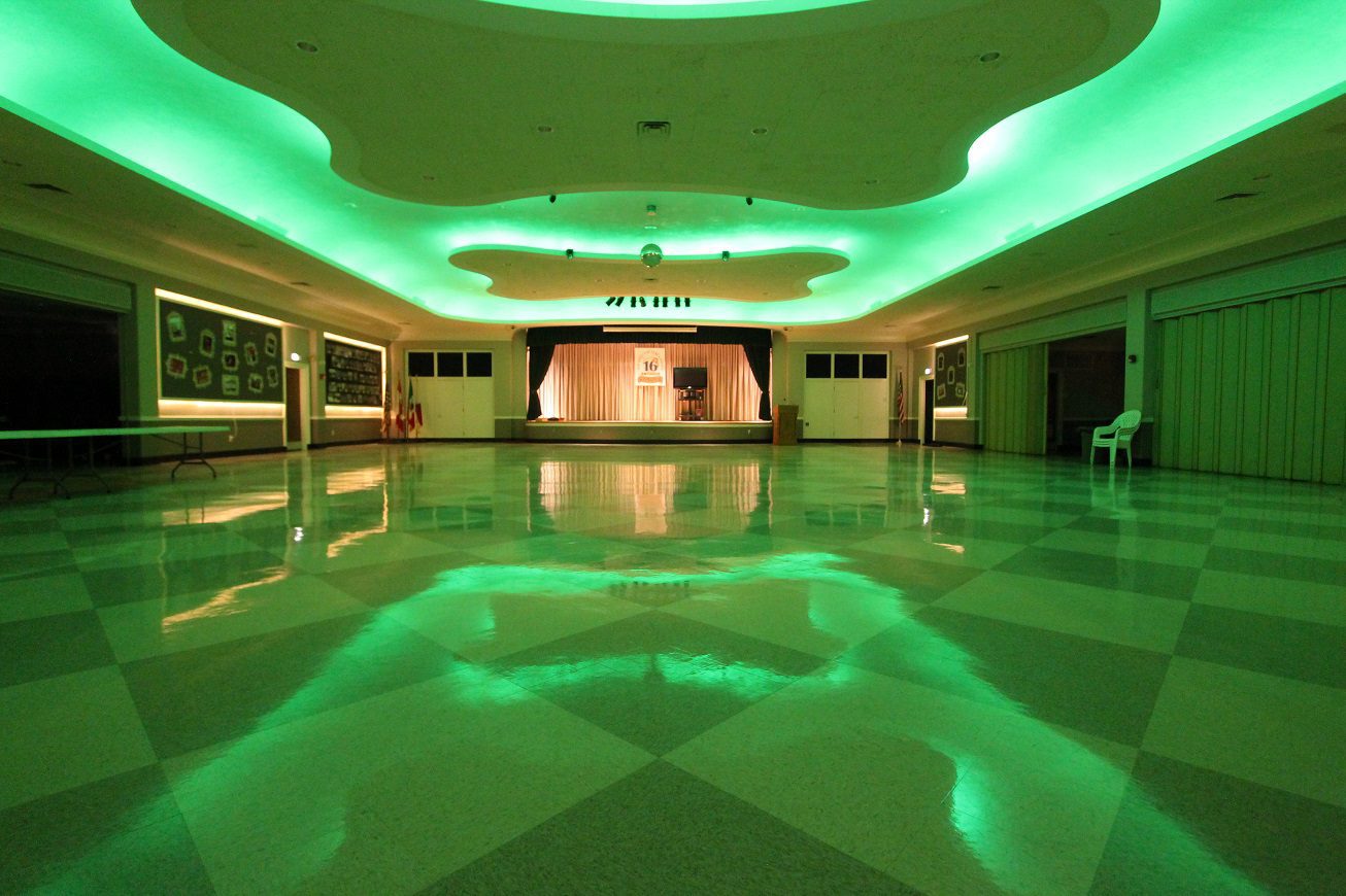 Ballroom With Green Mood Lighting