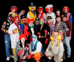 Funsters Group Dressed As Clowns