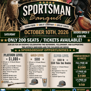 Oct 10th Sportsman Banquet Platinum Level Sponsor