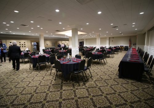 Banquet Tables With Black Tableclothes 3